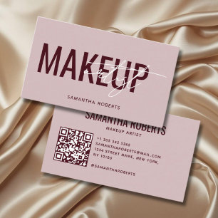 Moderne visagist QR-code roze rood Visitekaartje