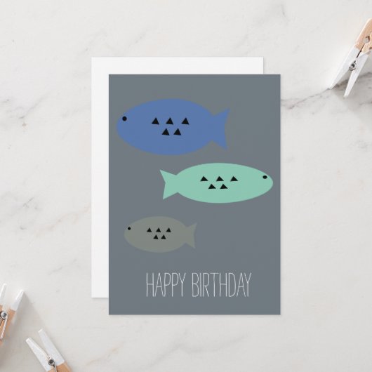 Moderne visgeometrische vormen kaart (Voorkant / Achterkant in situ)