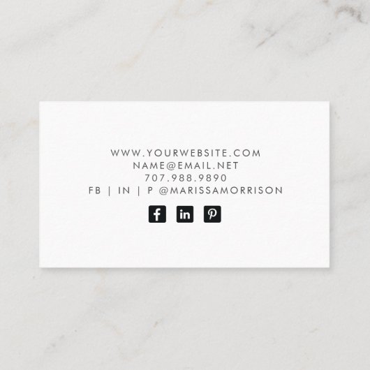 Moderne Visitekaartje Botanische Naam Script Type (Achterkant)