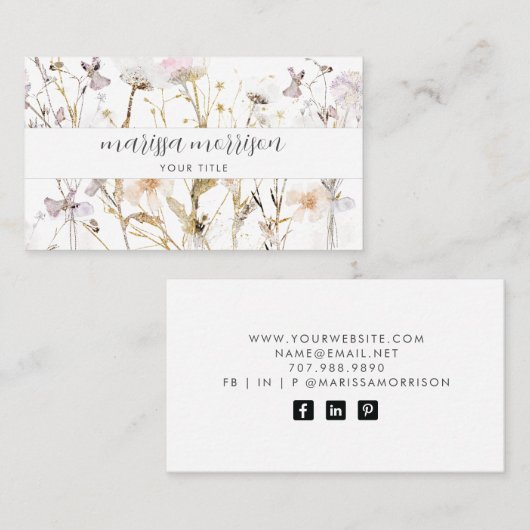 Moderne Visitekaartje Botanische Naam Script Type (Voorkant / Achterkant)