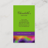 Moderne Visitekaartje Colorful Salon Paars Green (Achterkant)