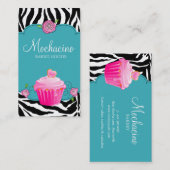 Moderne Visitekaartje gebakken brood Zebra blauw (Voorkant / Achterkant)