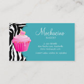 Moderne Visitekaartje gebakken brood Zebra blauw (Achterkant)