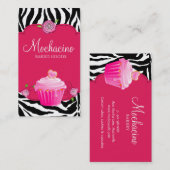 Moderne Visitekaartje gebakken brood Zebra Roze (Voorkant / Achterkant)