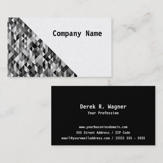 Moderne visitekaartje in zwarte en grijze kleuren (Voorkant / Achterkant)
