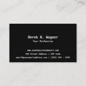 Moderne visitekaartje in zwarte en grijze kleuren (Achterkant)