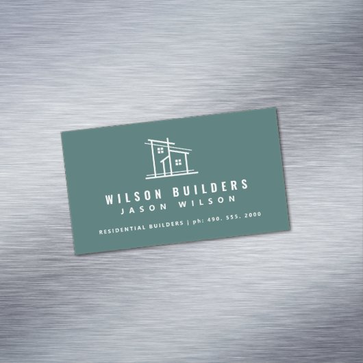 Moderne Visitekaartje Magnet bouwmachines Magnetisch Visitekaartje (Voorbeeld)