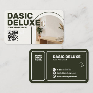 Moderne visitekaartje met logo en QR-code voor fot