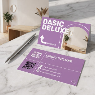 Moderne visitekaartje met logo en QR-code voor fot