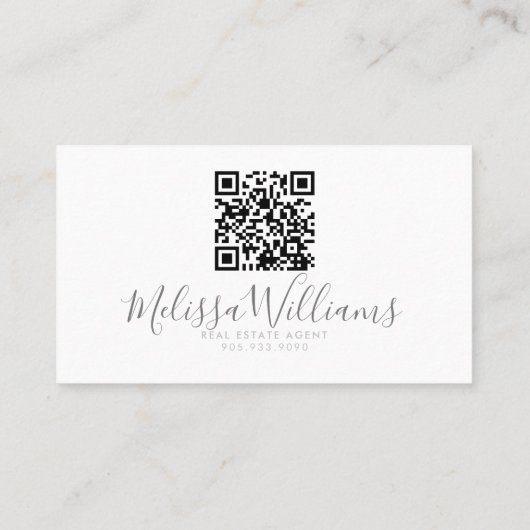 Moderne visitekaartje met visitekaartje met QR-cod (Achterkant)