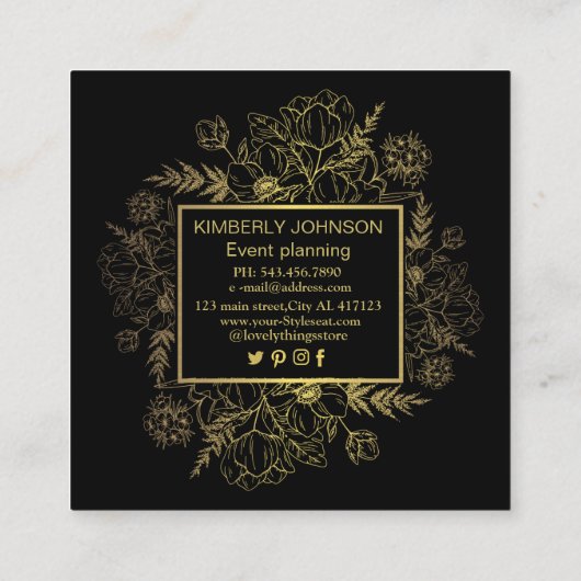 Moderne Visitekaartje met zwarte tonijn (Achterkant)