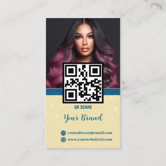 Moderne Visitekaartje QR Code Fotocollage (Achterkant)