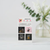 Moderne Visitekaartje QR Code Fotocollage Contactkaartje (Staand voorkant)