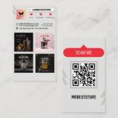 Moderne Visitekaartje QR Code Fotocollage Contactkaartje (Voorkant / Achterkant)