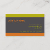 Moderne visitekaartje Retro kleuren oranje groen (Achterkant)