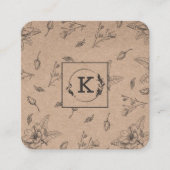 Moderne Visitekaartje van botanische papierstof (Voorkant)