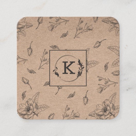 Moderne Visitekaartje van botanische papierstof (Voorkant)