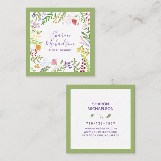 Moderne Visitekaartje van de botanische vierkant (Voorkant / Achterkant)