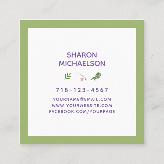 Moderne Visitekaartje van de botanische vierkant (Achterkant)