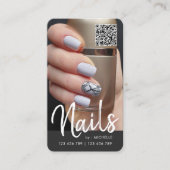 Moderne visitekaartje van de chic QR-codefoto voor (Voorkant)