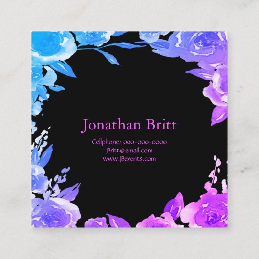 Moderne Visitekaartje van Floral Square in de Oog- (Achterkant)