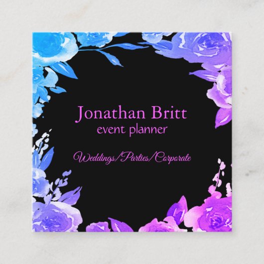 Moderne Visitekaartje van Floral Square in de Oog- (Voorkant)