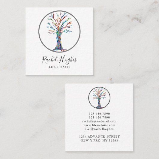 Moderne Visitekaartje van het Coach-vierkant met b (Voorkant / Achterkant)