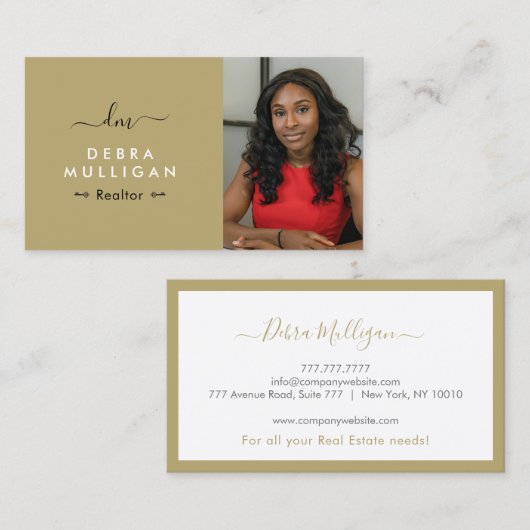 Moderne Visitekaartje van het monogram onroerend g (Voorkant / Achterkant)