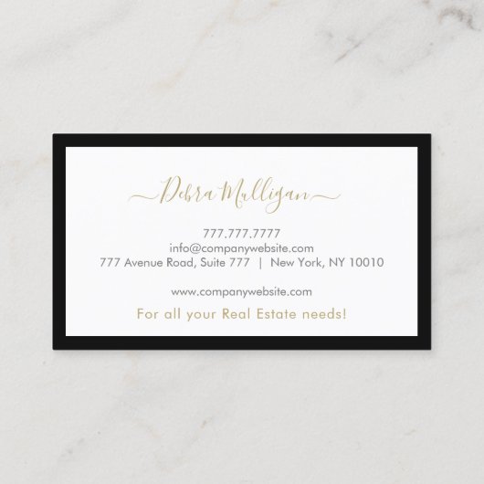 Moderne Visitekaartje van het monogram onroerend g (Achterkant)