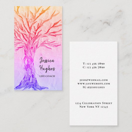 Moderne Visitekaartje voor coach en kleurrijke boo (Voorkant / Achterkant)