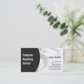 Moderne visitekaartje voor computerreparatie met t (Staand voorkant)