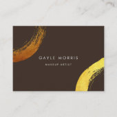 Moderne visitekaartje voor goudring in penseelstre (Voorkant)