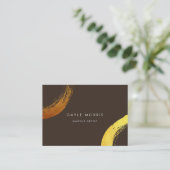 Moderne visitekaartje voor goudring in penseelstre (Staand voorkant)