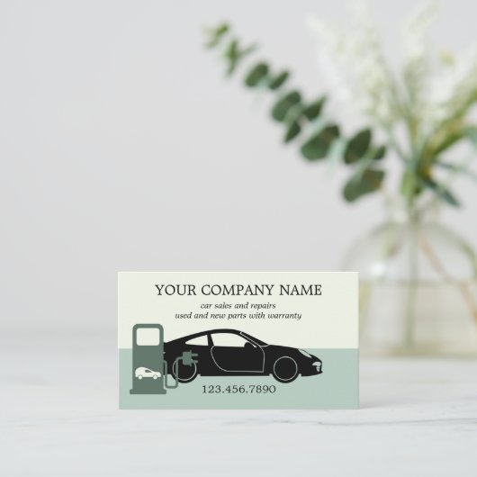 Moderne Visitekaartje voor groene autoverkoop (Staand voorkant)