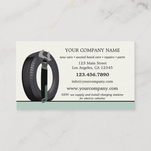 Moderne Visitekaartje voor groene autoverkoop (Achterkant)