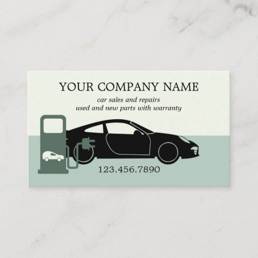 Moderne Visitekaartje voor groene autoverkoop (Voorkant)
