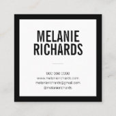 Moderne visitekaartje voor haarstylist fotovierkan (Achterkant)