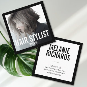 Moderne visitekaartje voor haarstylist fotovierkan