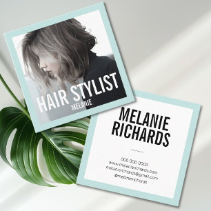 Moderne visitekaartje voor haarstylist fotovierkan