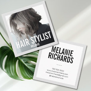 Moderne visitekaartje voor haarstylist fotovierkan