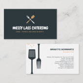 Moderne Visitekaartje voor het catering van vorken (Voorkant / Achterkant)