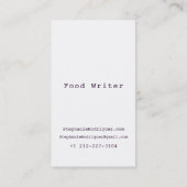 Moderne Visitekaartje voor kleurrijke levensmiddel (Achterkant)