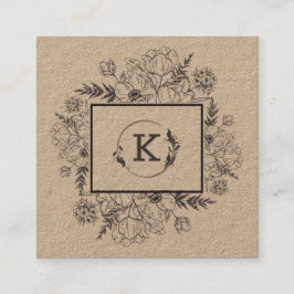 Moderne Visitekaartje voor kraftpapier voor botani