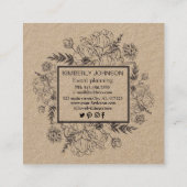 Moderne Visitekaartje voor kraftpapier voor botani (Achterkant)