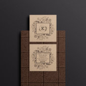 Moderne Visitekaartje voor kraftpapier voor botani