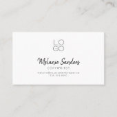 Moderne Visitekaartje voor QR-CODE in zwart-wit en (Voorkant)