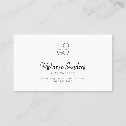 Moderne Visitekaartje voor QR-CODE in zwart-wit en (Voorkant)