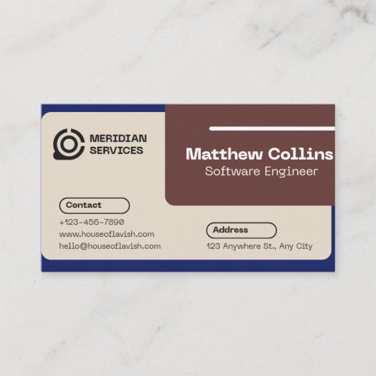 Moderne Visitekaartje voor Software Engineer IT-di (Voorkant)