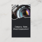 Moderne Visitekaartje voor witte en zwarte fotogra (Voorkant)