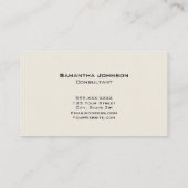 Moderne Visitekaartje voor zwart-wit en crème QR-c (Achterkant)